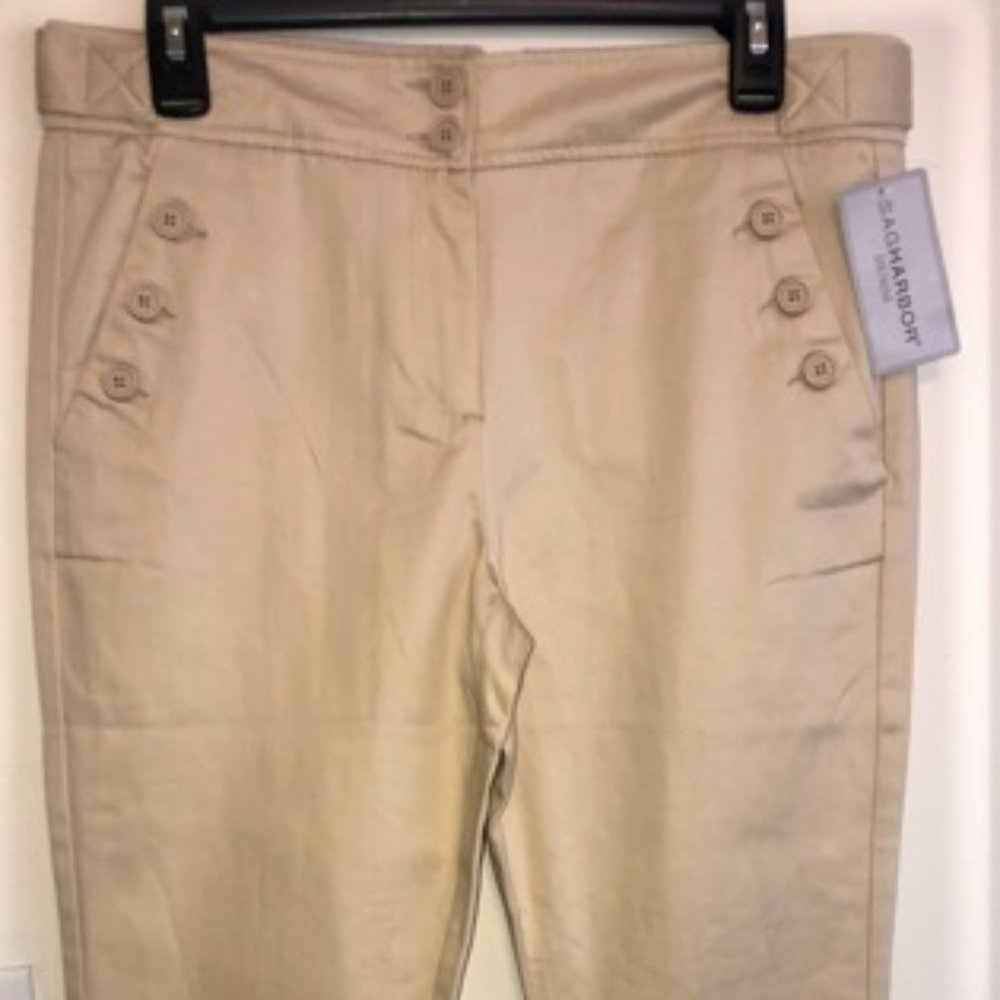 SAG Harbor Denim Sailor Look Cream Color Pants Size 6